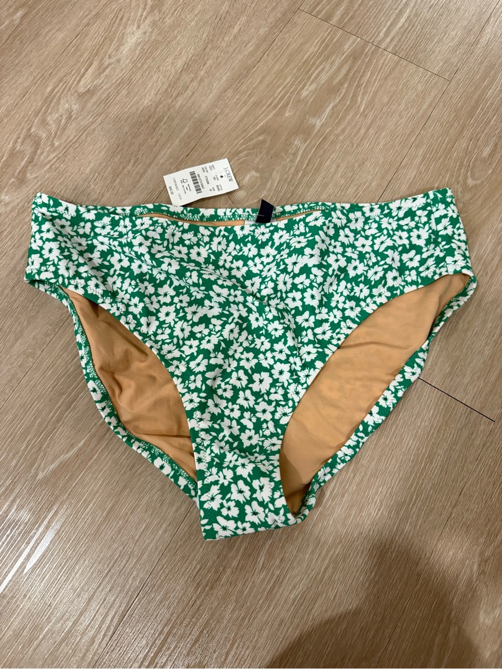 J. Crew Green Floral Bikini Bottoms